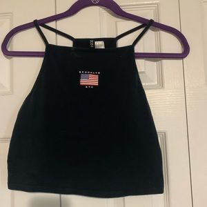 Black Divided Brooklyn NYC cropped tank
